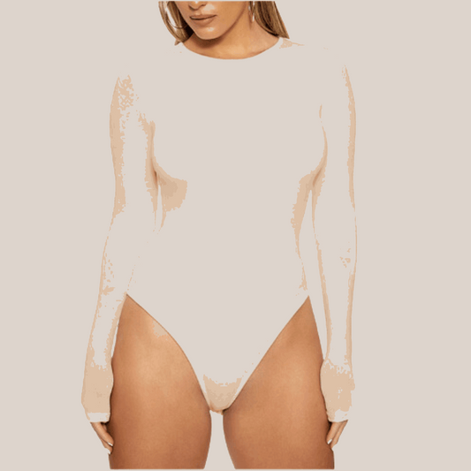 Long-Sleeve Fitted Bodysuit – Timeless Elegance and Ultimate Comfort - Alzya