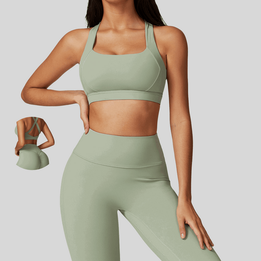 Cross-Back Sculpting Sports Bra – Ultra Support & Comfort - Alzya