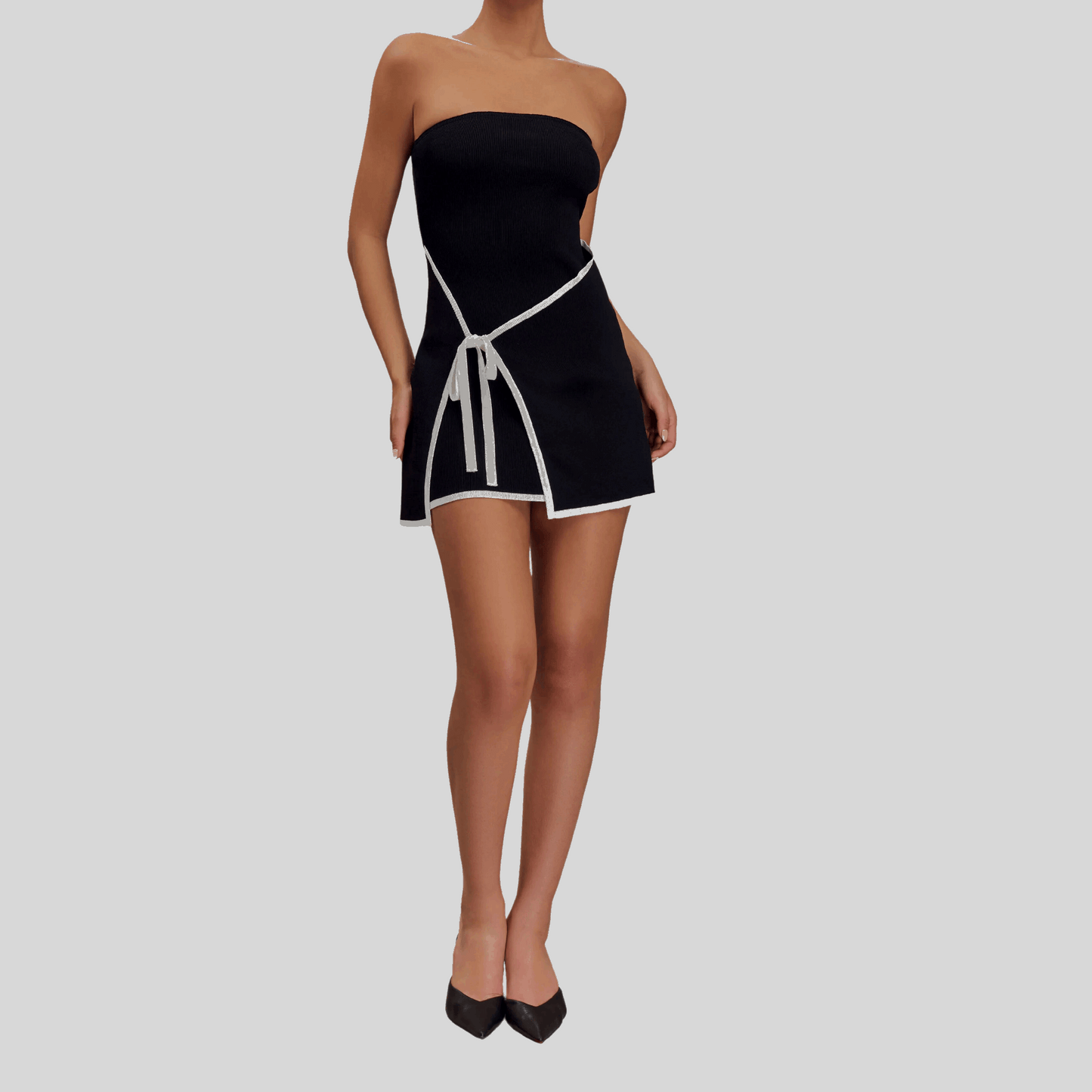 Sleek Strapless Knit Mini Dress – The Statement Look - Alzya