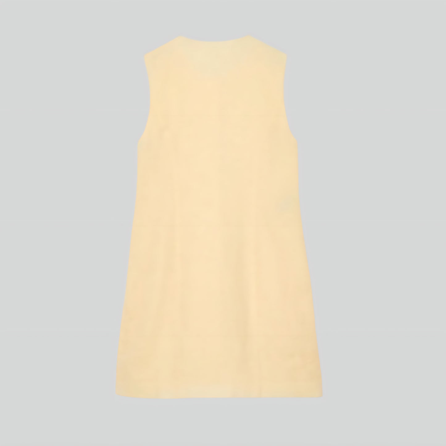 Alzya® Mini Dress in Yellow Linen – Starfish Buttons & Scalloped Hem