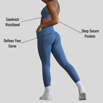 Alzya™ High-Waisted Leggings with Side Pockets – Sculpting Fit & Second-Skin Feel