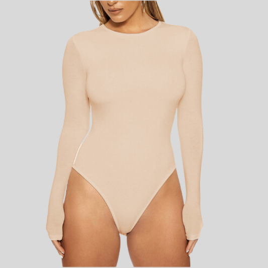 Long-Sleeve Fitted Bodysuit – Timeless Elegance and Ultimate Comfort