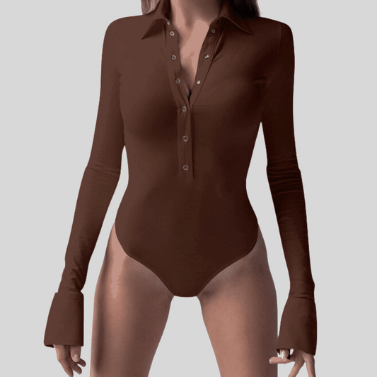 Fitted Velvet Bodysuit - Alzya