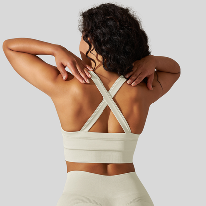 Seamless Sculpt Cross-Back Sports Bra – Ultimate Support & Style