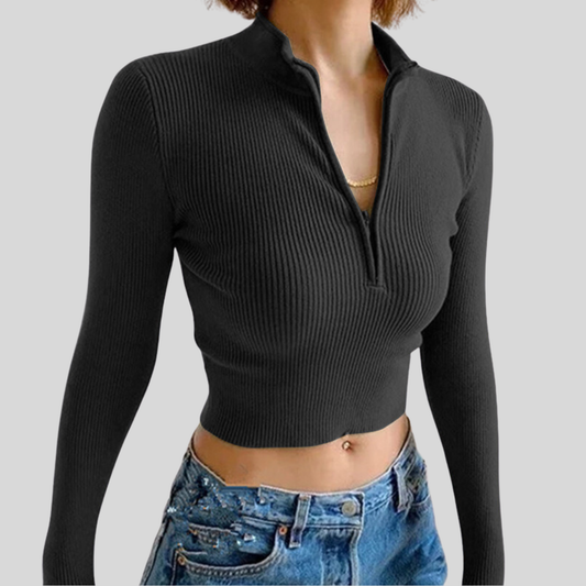 Cropped Zip-Up Sculpting Top