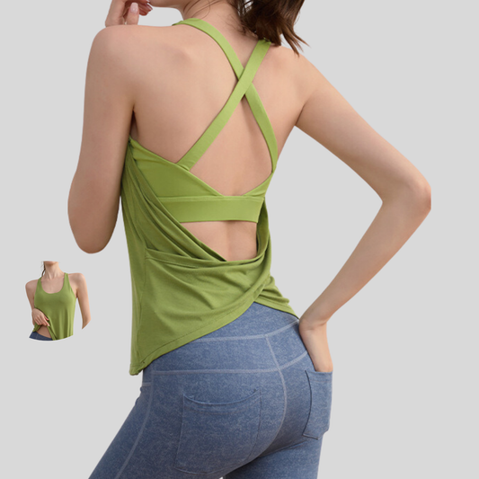 Breathable Cross-Back Tank Top – Comfort & Style for Yoga and Fitness