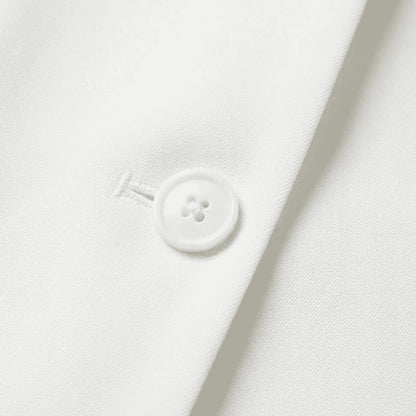 Alzya Black Oversized Blazer with High Collar White