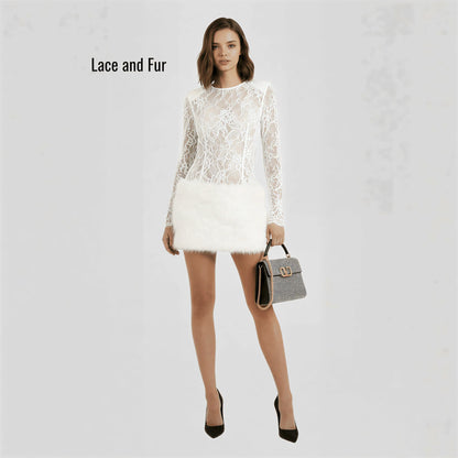 Alzya_Short_Lace_and_Fur_Dress_White