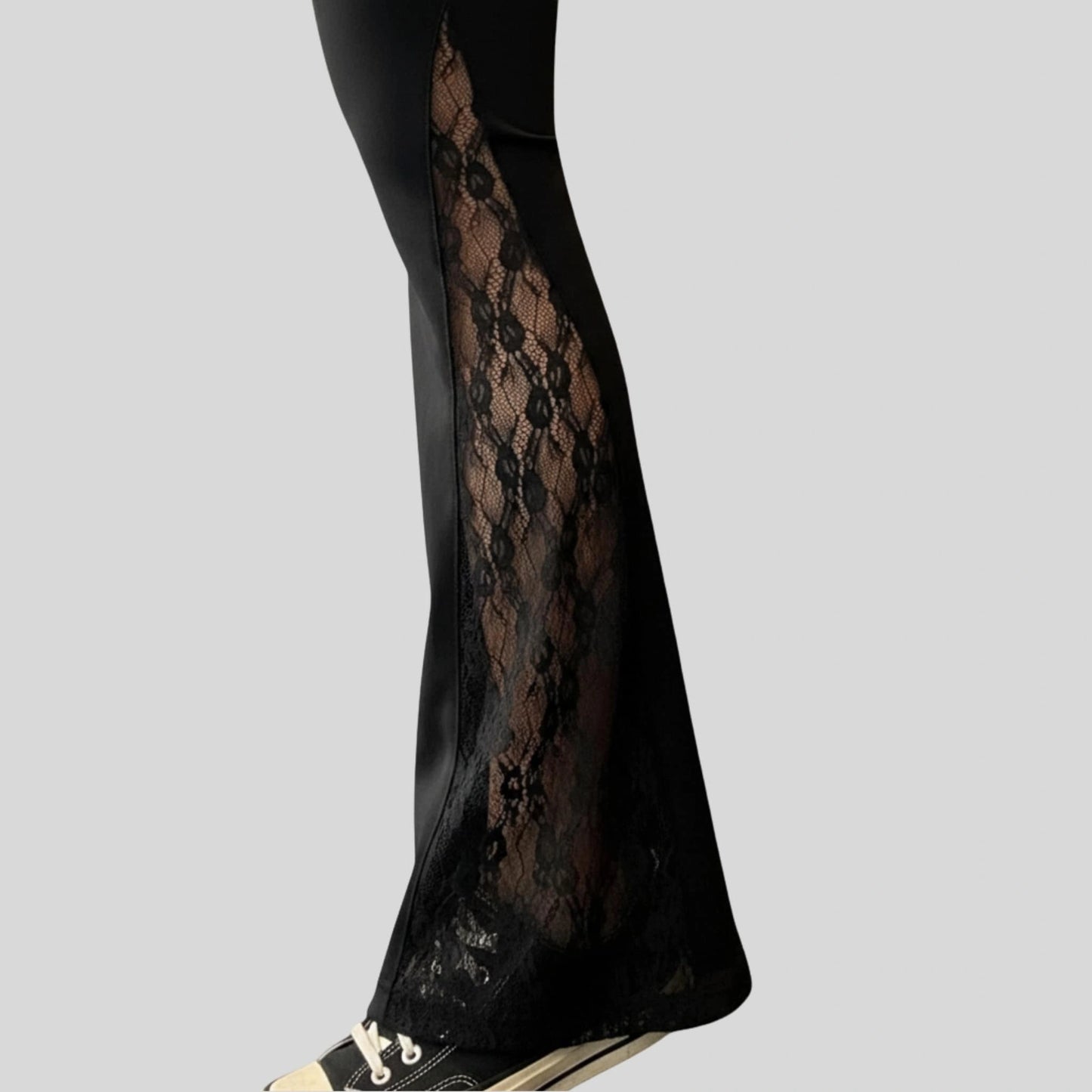 Alzya Women_s Nude Lace Flared Yoga Pants