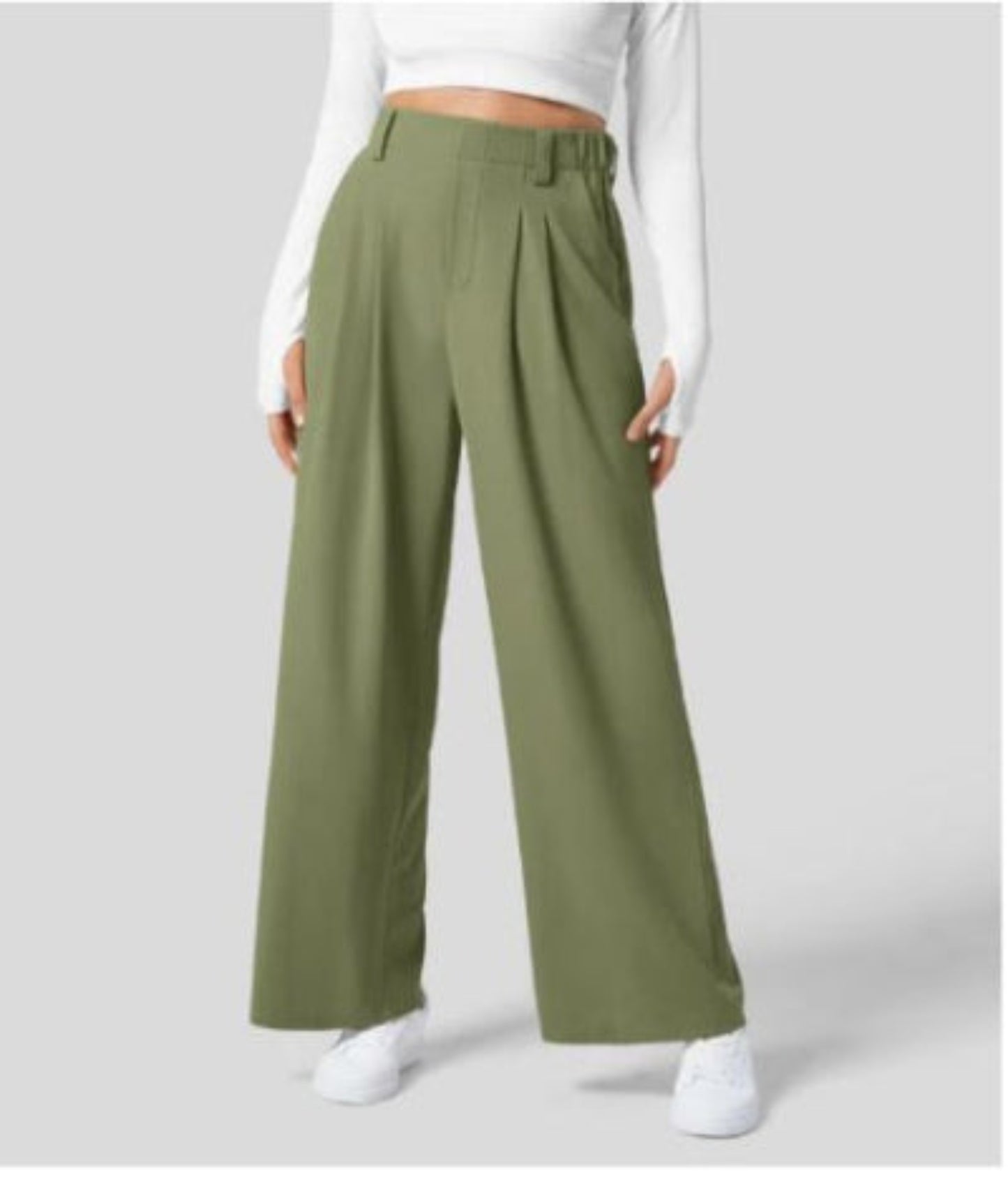 High-Waisted Wide-Leg Pants – Effortless Draped Fit