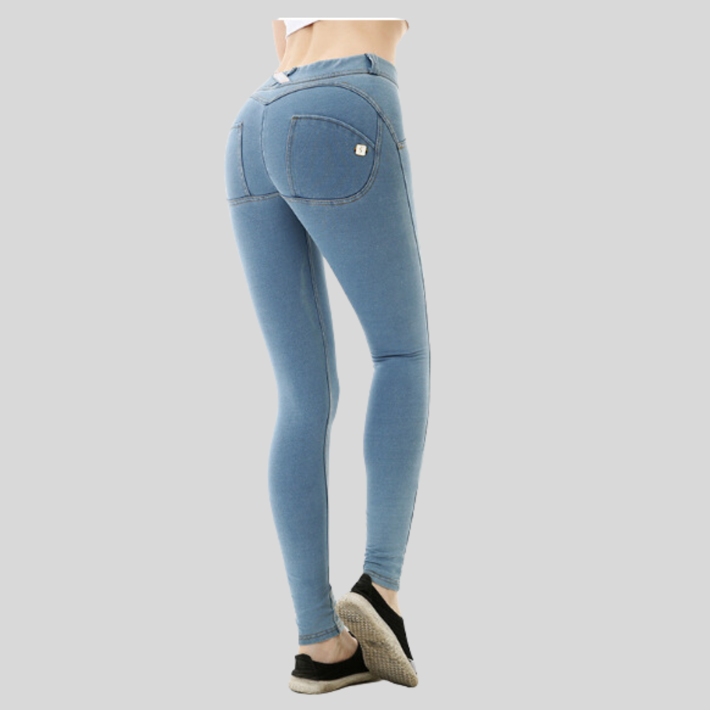 High Elasticity Peach Denim Jeans for Women – Butt Lifting, Sculpting Fit