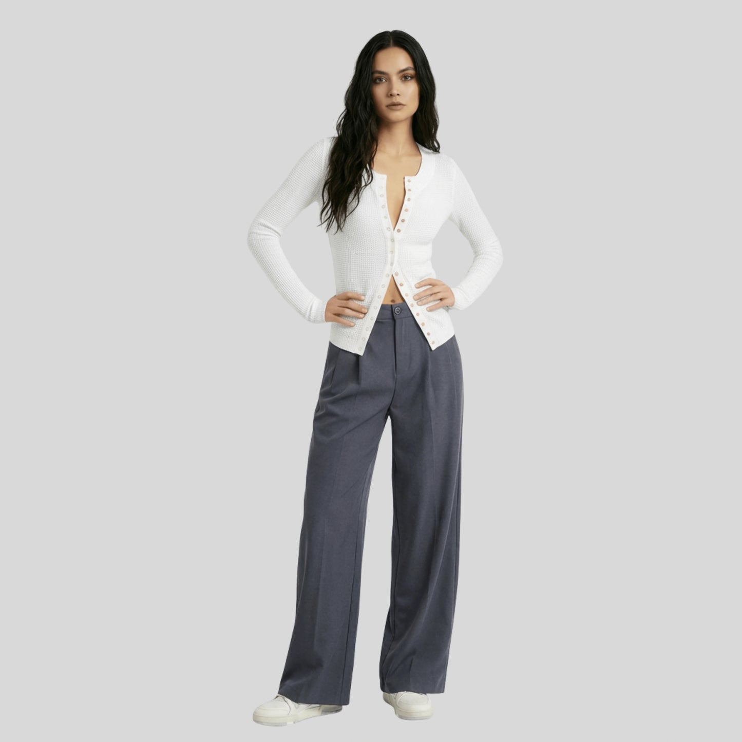 Gilet ajusté en maille gaufrée