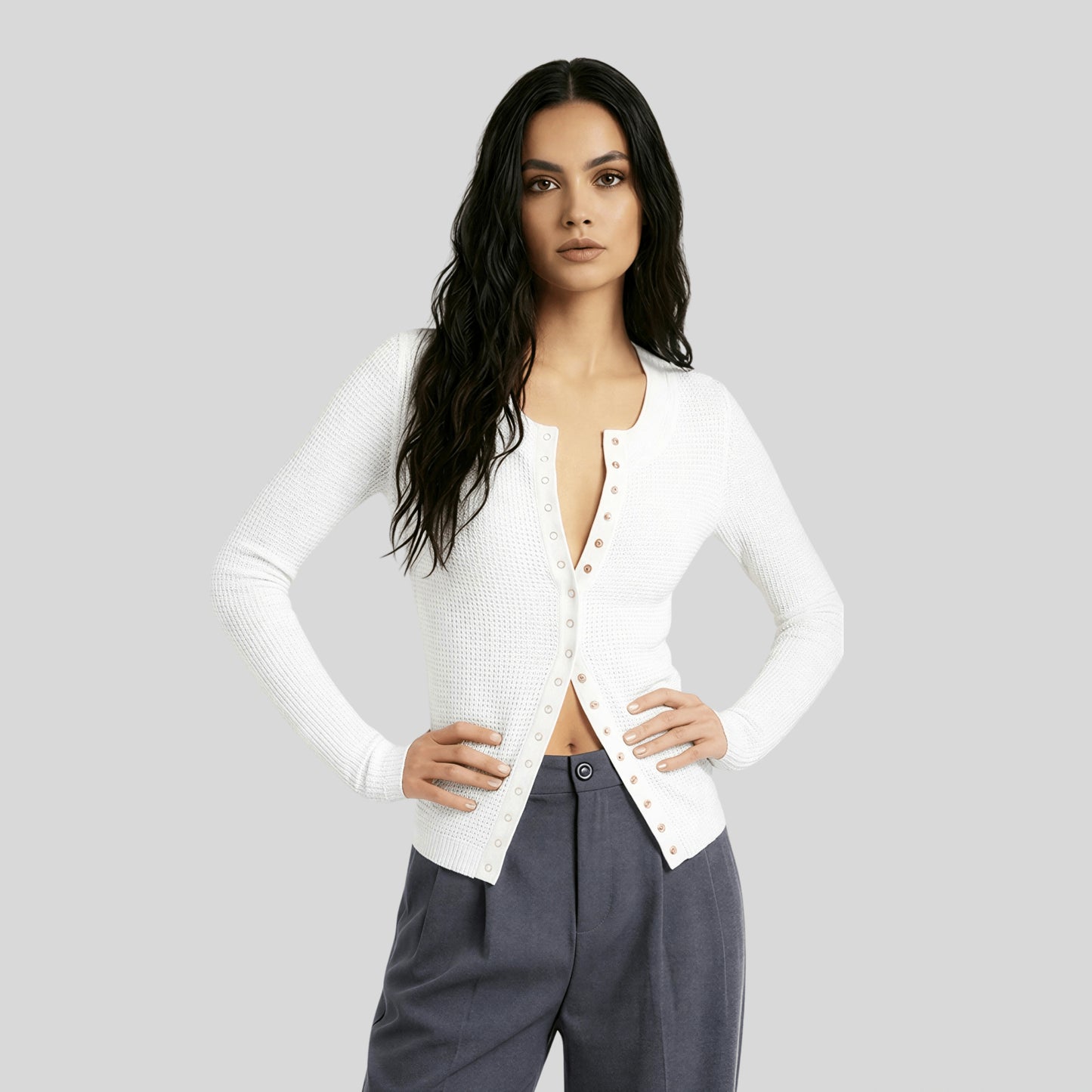 Gilet ajusté en maille gaufrée