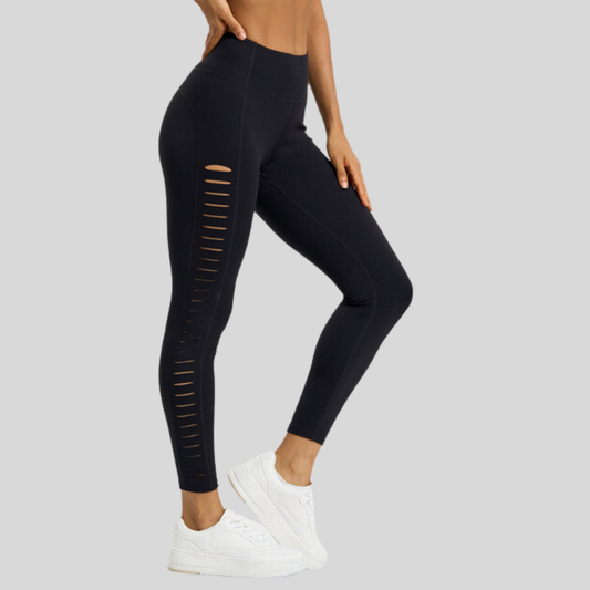 Yoga Pants – High-Waisted, Sculpting, Butt Lifting with Breathable Fabric & Side Cutouts