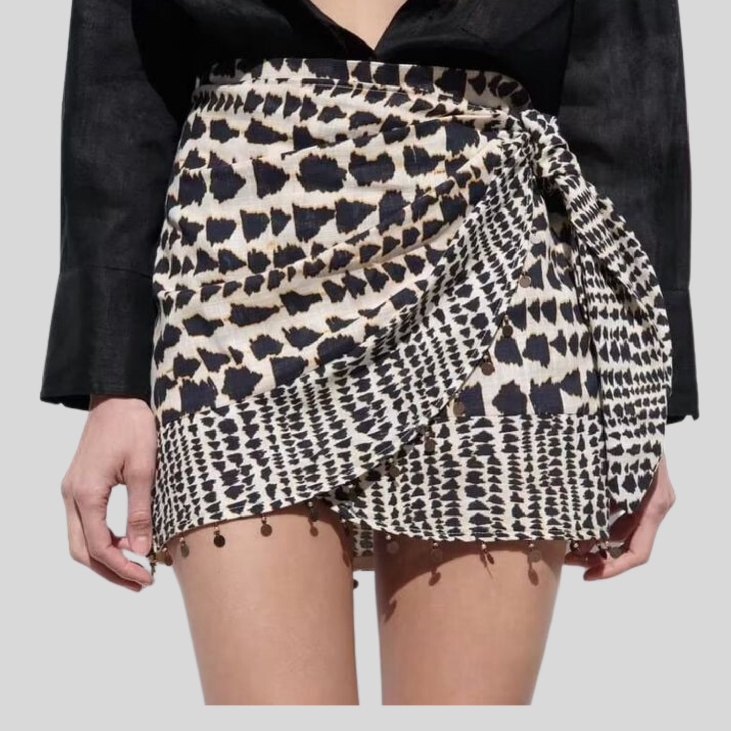 Urban-Chic Beaded Wrap Skirt