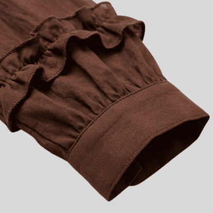 alzya_Brown_Ruffled_Peter_Pan_Collar_Blouse brown